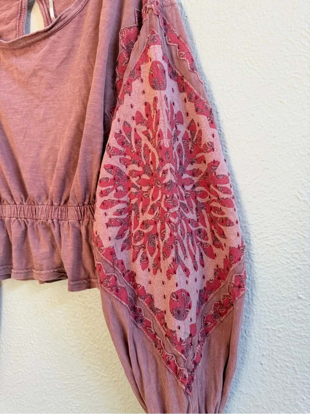 Free People dusty pink boho blouse